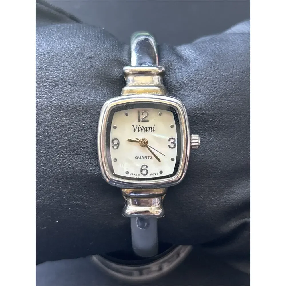 Vivani MOP Dial Silver Tone Women’s Cuff Watch